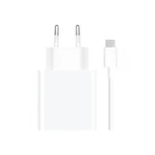 Ładowarki do telefonów - Xiaomi Ładowarka sieciowa USB-A 67W + kabel USB-C biała - miniaturka - grafika 1