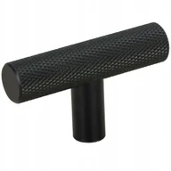 Meble modułowe i akcesoria - Gałka meblowa reling ryflowana metalowa czarna gałka do szafki szuflady - miniaturka - grafika 1