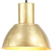 Lampy sufitowe - VidaXL Lampa wisząca, 25 W, kolor mosiądzu, okrągła, 28,5 cm, E27 320568 - miniaturka - grafika 1