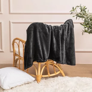 Koc 200 x 220 Pluszowy Mikrofibra Willy Czarny - Koce - miniaturka - grafika 4