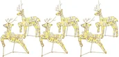 Ozdoby bożonarodzeniowe - vidaXL LED Renifery z 180 diodami LED 6 pcs złoty PET - miniaturka - grafika 1