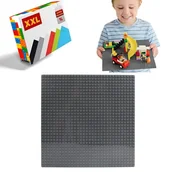 Klocki - Evi, Płytka konstrukcyjna do klocków - ciemno szara - miniaturka - grafika 1