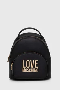 Love Moschino plecak damski kolor czarny mały z aplikacją - Plecaki - miniaturka - grafika 1