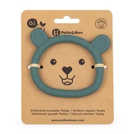 Gryzaki dla dzieci - Petite&Mars Silikonowy gryzak Teddy Green - miniaturka - grafika 1