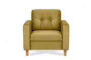Fotele - Żółty fotel welurowy do salonu ERISO - miniaturka - grafika 1