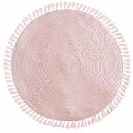 Dywany - Atmosphera Okrągły dywan dekoracyjny Lurex 90 cm z frędzlami kolor różowy B079TSH6Q8 - miniaturka - grafika 1