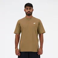 Koszulki męskie - Koszulka męska New Balance MT41509GIN  brązowa - miniaturka - grafika 1