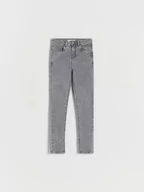 Spodnie i spodenki dla dziewczynek - Reserved - Jeansy slim high waist - jasnoszary - miniaturka - grafika 1