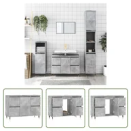 Szafki łazienkowe - The Living Store szafka łazienkowa betonowa szara 80x33x60 cm materiał drewnopochodny - miniaturka - grafika 1
