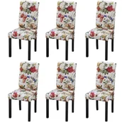 Krzesła - vidaXL Krzesła do jadalni 6 szt Floral Design Drewniana rama - miniaturka - grafika 1