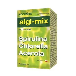 Sanbios Algi Mix 100 tabletek Acerola Chlorella Spirulina 689 - Zioła - miniaturka - grafika 1