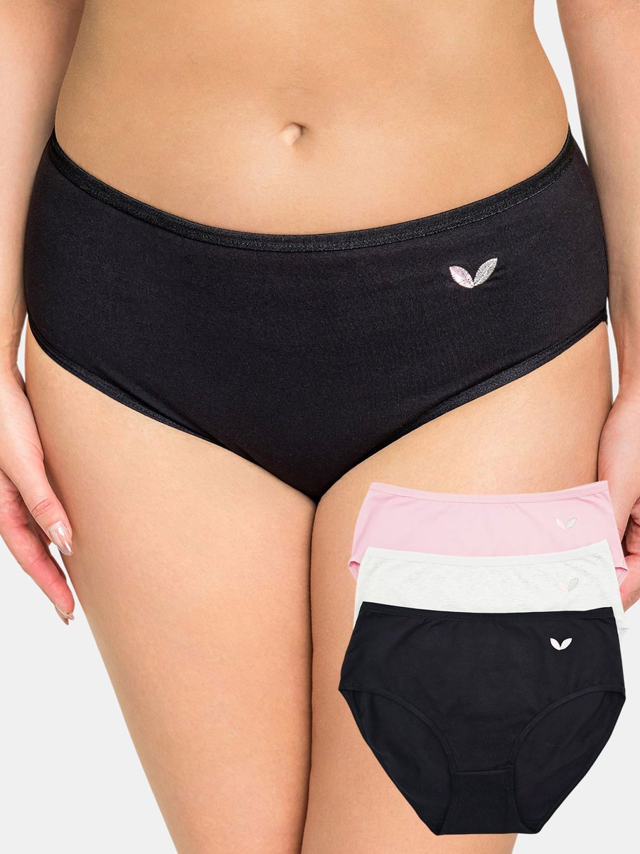 Majtki z haftem 3-pak L wielokolorowy