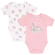 Body dla niemowląt - 2X Różowo-Białe Body Dziecięce Z Krótkim Rękawem Bambi - Rozmiar - 6M- 67 Cm - miniaturka - grafika 1