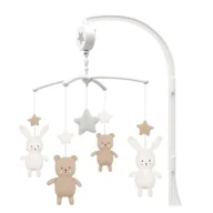 Karuzele dla niemowląt - Karuzela pozytywka z uchwytem miś/królik - miniaturka - grafika 1