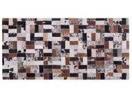 Dywany - Dywan Patchwork Skórzany 80 X 150 Cm Brązowo-beżowy Cesme - miniaturka - grafika 1