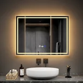 Lustra - EMKE Lustro z wbudowanym oświetleniem 80x60 cm, z 3 barwy światła, możliwość ściemniania, czujnikiem ruchu, funkcja pamięci - miniaturka - grafika 1