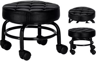 Taboret kosmetyczny fryzjerski do pedicure okrągły hoker do salonu czarny - Krzesła i taborety kosmetyczne - miniaturka - grafika 1