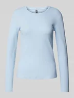 Bluzki damskie - Bluzka z długim rękawem o kroju slim fit z mieszanki bawełny ekologicznej model ‘RUKA’ - miniaturka - grafika 1