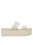 Klapki i japonki damskie - Calvin Klein Jeans Klapki Flatform Sandal Webbing In YW0YW01789 Écru - miniaturka - grafika 1
