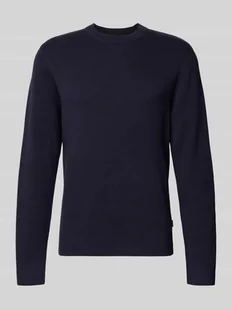 Sweter z dzianiny z okrągłym dekoltem model ‘MILANO’ - Swetry męskie - miniaturka - grafika 1