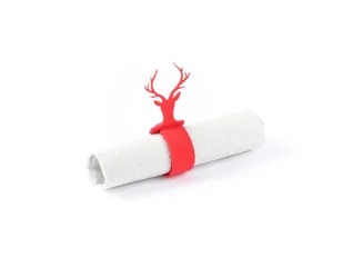 Serwetnik ze wzorem świątecznym - Głowa Renifera - 21 cm - 1 szt. - Dekoracja stołu - miniaturka - grafika 1
