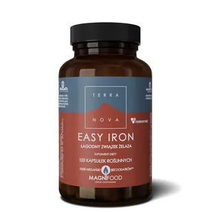 Terranova Easy Iron Łagodny Związek Żelaza 100 Kaps. - Witaminy i minerały - miniaturka - grafika 1