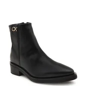 Botki damskie - Calvin Klein Skórzane botki - miniaturka - grafika 1