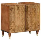 Szafki łazienkowe - vidaXL Szafka pod umywalkę, 62x33x58 cm, lite drewno mango - miniaturka - grafika 1