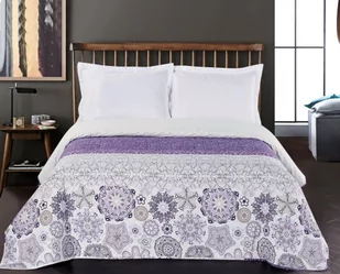 DecoKing koc dzienny Fioletowy Biały narzuta na łóżko z wzorem abstraktem dwustronna łatwa w utrzymaniu Alhambra liliowa fioletowa White Lilac chon/alhambra10 - Narzuty - miniaturka - grafika 1