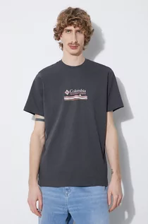 Koszulki męskie - Columbia t-shirt bawełniany Explorers Canyon kolor szary wzorzysty 2036451 - grafika 1