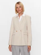 Marynarki i żakiety damskie - Tommy Hilfiger Marynarka Poly WW0WW39097 Beżowy Slim Fit - miniaturka - grafika 1