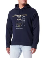 Bluzy męskie - s.Oliver męska bluza z długim rękawem, z kapturem, niebieska, XXL, niebieski, XXL - miniaturka - grafika 1