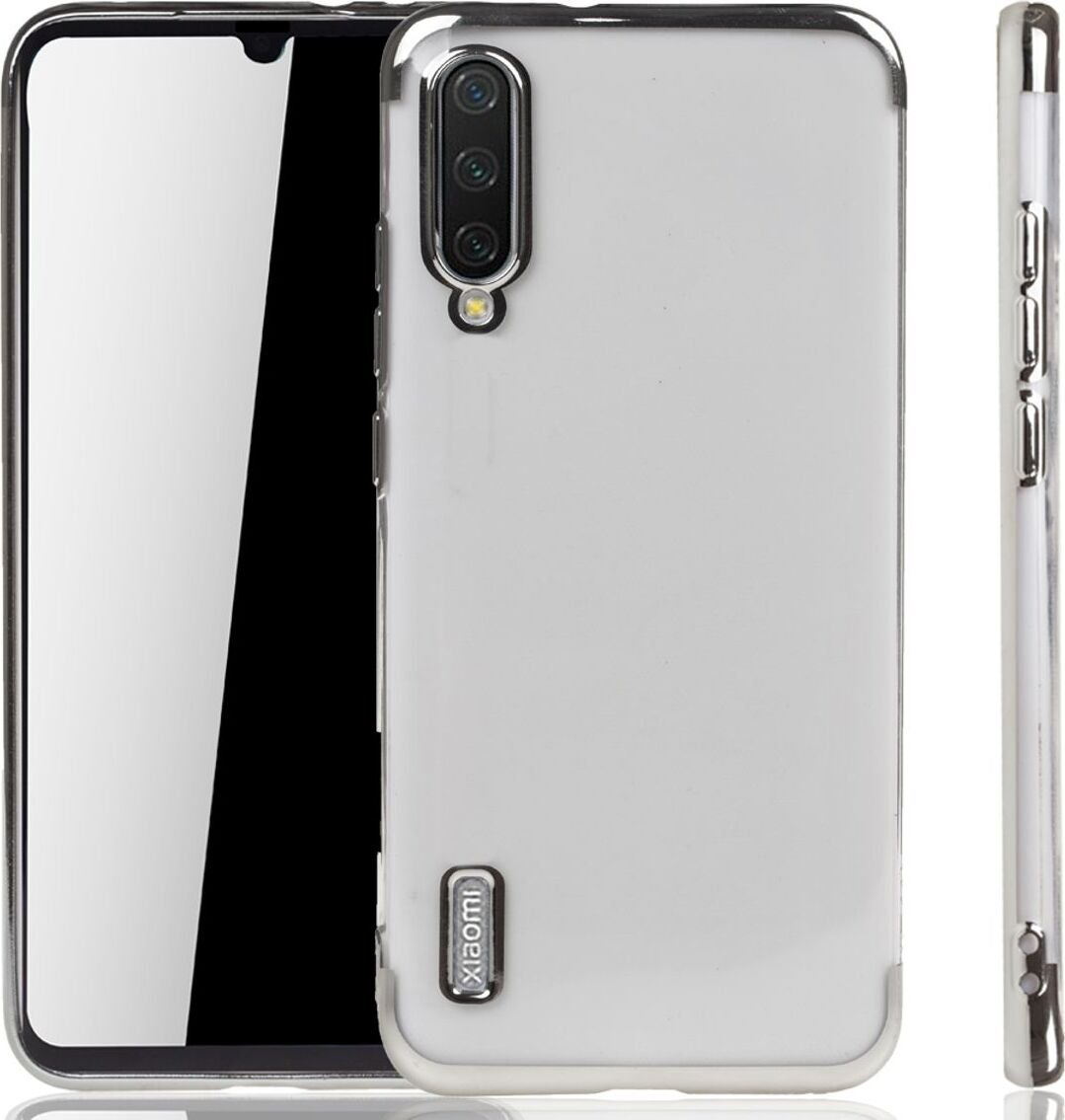Etui na telefon komórkowy Xiaomi Mi A3 Silver - Clear - TPU Silicone Case Backcover w kolorze Transparent Silver