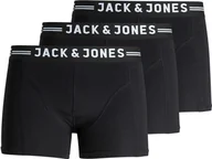 Majtki męskie - JACK&JONES bokserki męskie, 3-pak - SENSE TRUNKS, bawełna stretch czarny S - miniaturka - grafika 1