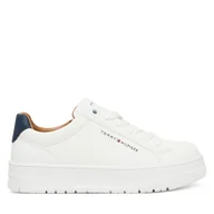 Buty dla chłopców - Sneakersy Tommy Hilfiger Low Cut Lace Up Sneaker T3X9-34091-1355 S Biały - miniaturka - grafika 1
