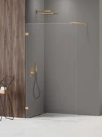 Kabiny prysznicowe - Kabina prysznicowa New Trendy Avexa 90x200 walk-in złota uniwersalna EXK-6978 - miniaturka - grafika 1
