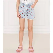 Spodnie i spodenki dla dziewczynek - Guess Jeansowe szorty | Regular Fit - miniaturka - grafika 1