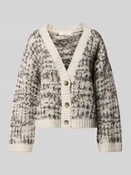 Swetry damskie - Kurtka z dzianiny z mieszanki bawełny i wełny o kroju oversized z mieszanki wełny model ‘LINDSAY’ - miniaturka - grafika 1