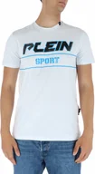 Koszulki męskie - PLEIN SPORT T-shirt męski bawełna biały GR82550 - Rozmiar: M - miniaturka - grafika 1