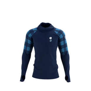 COMPRESSPORT Termiczna bluza biegowa 3D Thermo Hoodie UTMB 2021 niebieska - Bluzy sportowe męskie - miniaturka - grafika 6