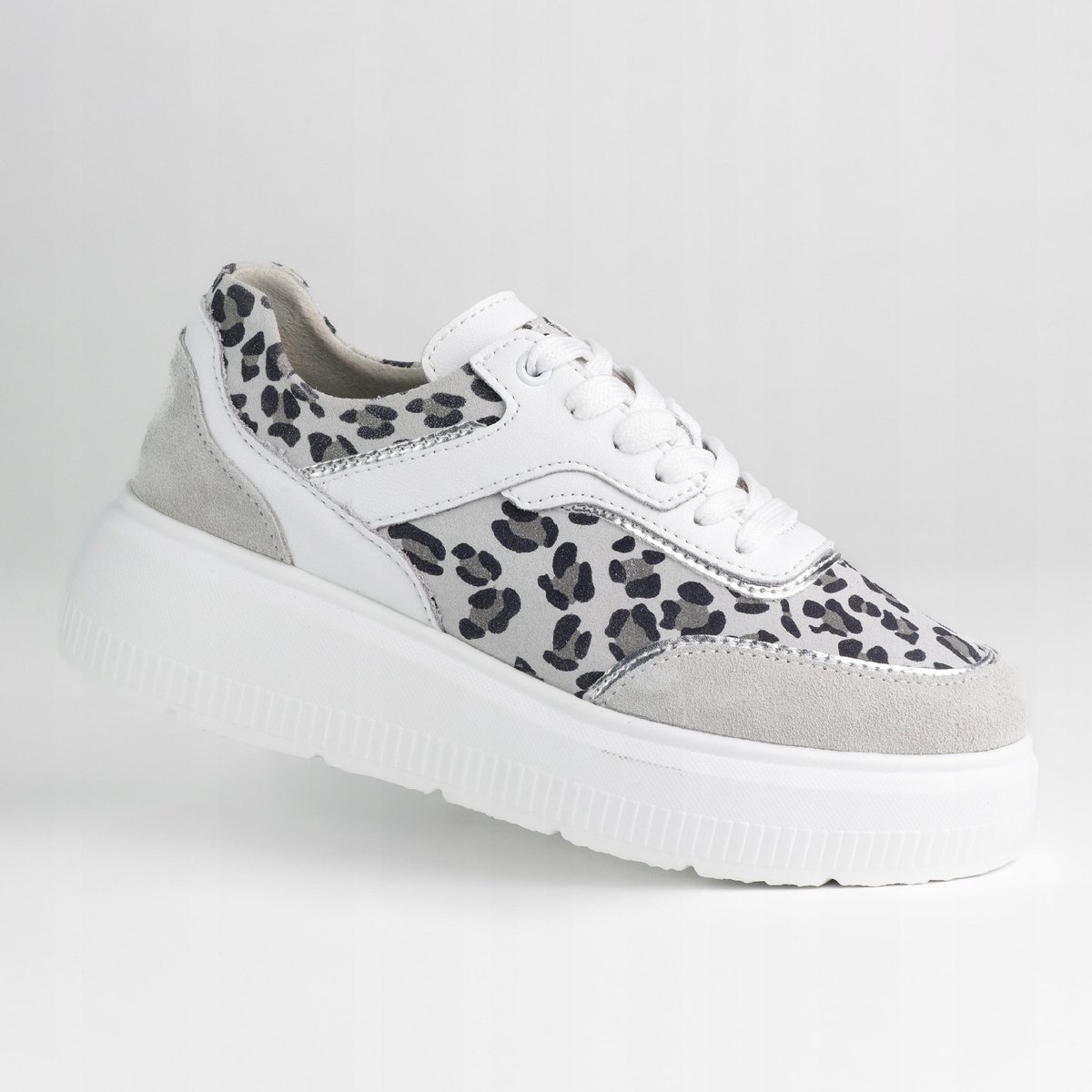 Sneakersy damskie skórzane GOODIN GD-XF-200 platforma klasyczne szary 40