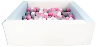 Suche baseny - Kwadratowy suchy basen z ekoskóry z 200 piłeczkami (biały, niebieski (pastel)/biały, transparentny, pudrowy róż, szary) - miniaturka - grafika 1