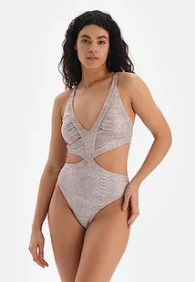 Dagi Damski strój kąpielowy High Fashion, Monokini Mayokini One Piece, beżowy, 40 - Stroje kąpielowe - miniaturka - grafika 1
