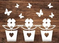 Zabawki kreatywne - Kwiaty w doniczkach- wycinanka z kartonu - miniaturka - grafika 1