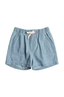 Spodnie i spodenki dla dziewczynek - Roxy szorty bawełniane dziecięce CALLN ME kolor niebieski gładkie - grafika 1