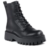 Botki damskie - Buty glany workery damskie ocieplane czarne wysokie Big Star OO274138-41 - miniaturka - grafika 1