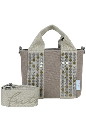 Fritzi Bini Limited Rivet Crossbody torba na ramię, mała, wegańska imitacja skóry z nitami, damska torebka na ramię, na festiwal, regulowany pasek do tkania, zamek błyskawiczny, 15,5 x 20 x 7 cm
