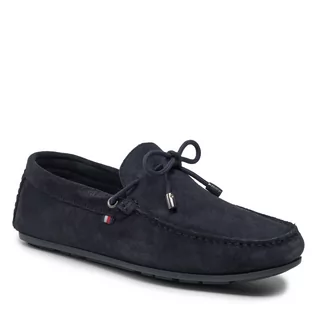 Mokasyny damskie - Tommy Hilfiger Mokasyny Corporate Suede Driver W Laces FM0FM03960 Desert Sky DW5 - grafika 1