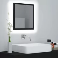 Lustra - vidaXL Lumarko Lustro łazienkowe LED, czarne, 40x8,5x37cm, płyta wiórowa 804909 - miniaturka - grafika 1