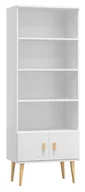 Regały - Regał drewniany Venuci drzwiczki 79 cm biały - miniaturka - grafika 1